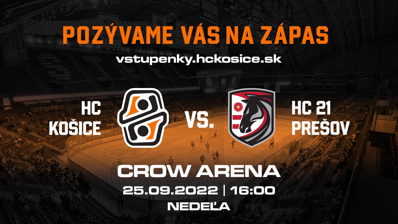 HC Košice odohrá zápas proti Prešovu v Crow aréne